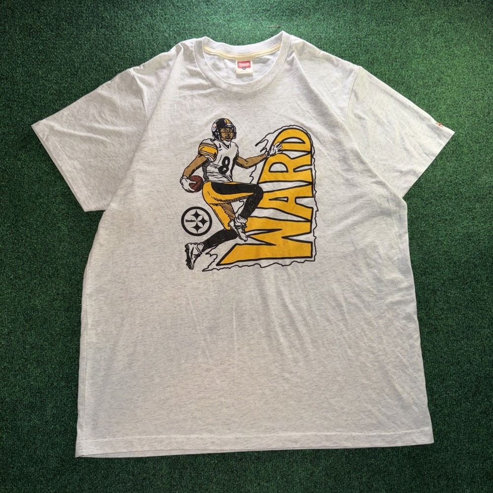 Vintage Hines Ward Shirt Men's XL Gray Graphic T Shirt